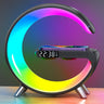 Rovanix New Intelligent G Shaped LED Lamp Bluetooth Speaker Wireless Charger Atmosphere Lamp App Control For Bedroom Home Decor